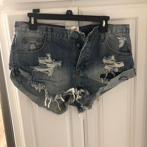 ONE by one teaspoon distressed denim shorts